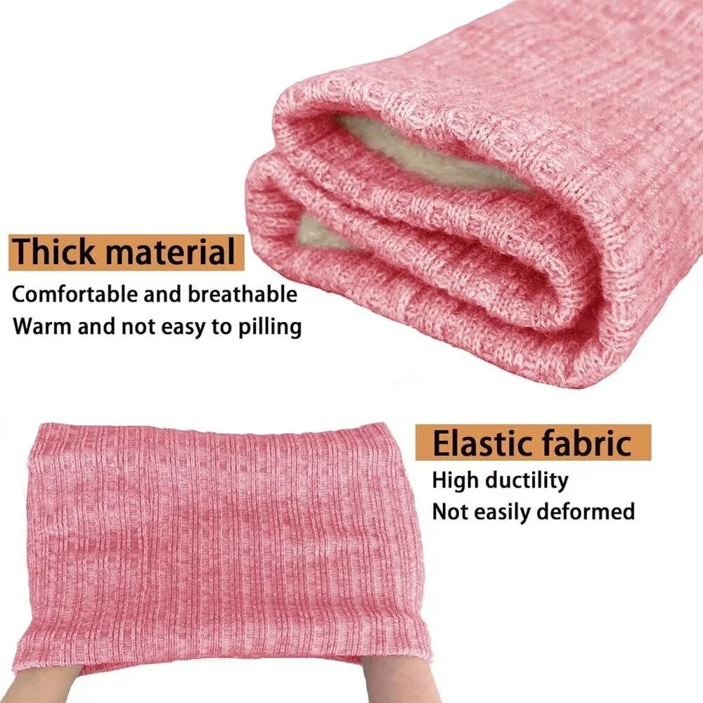 Men's Pink Winter Thermal Fleece Neck Warmer Windproof Face Cover Ski Mask
